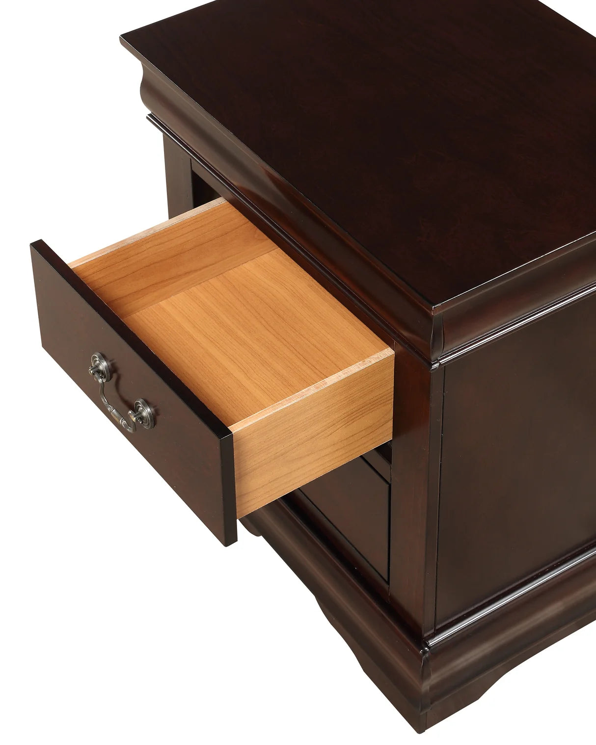 Louis Cherry Sleigh-Style Nightstand