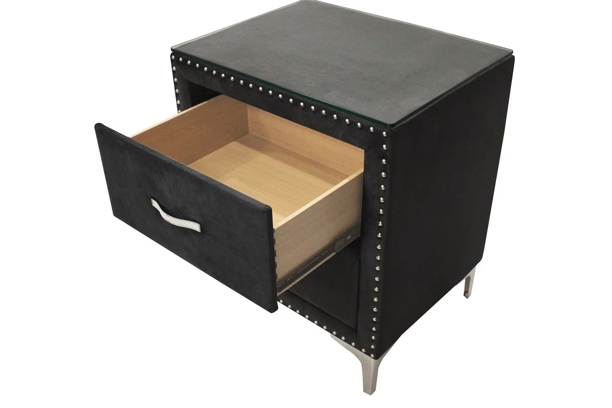 Lucinda Black Tufted Wingback Bedroom Set