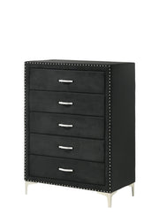 Lucinda Black Tufted Chest of Drawers