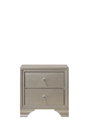 Lyssa Champagne Nightstand with Textured Drawer Fronts