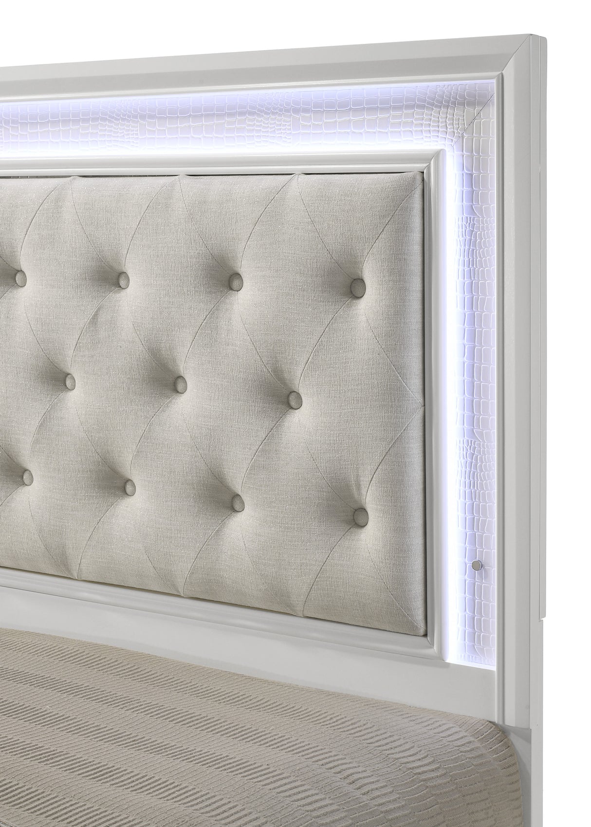 Lyssa Frost Upholstered Bed with LED Headboard