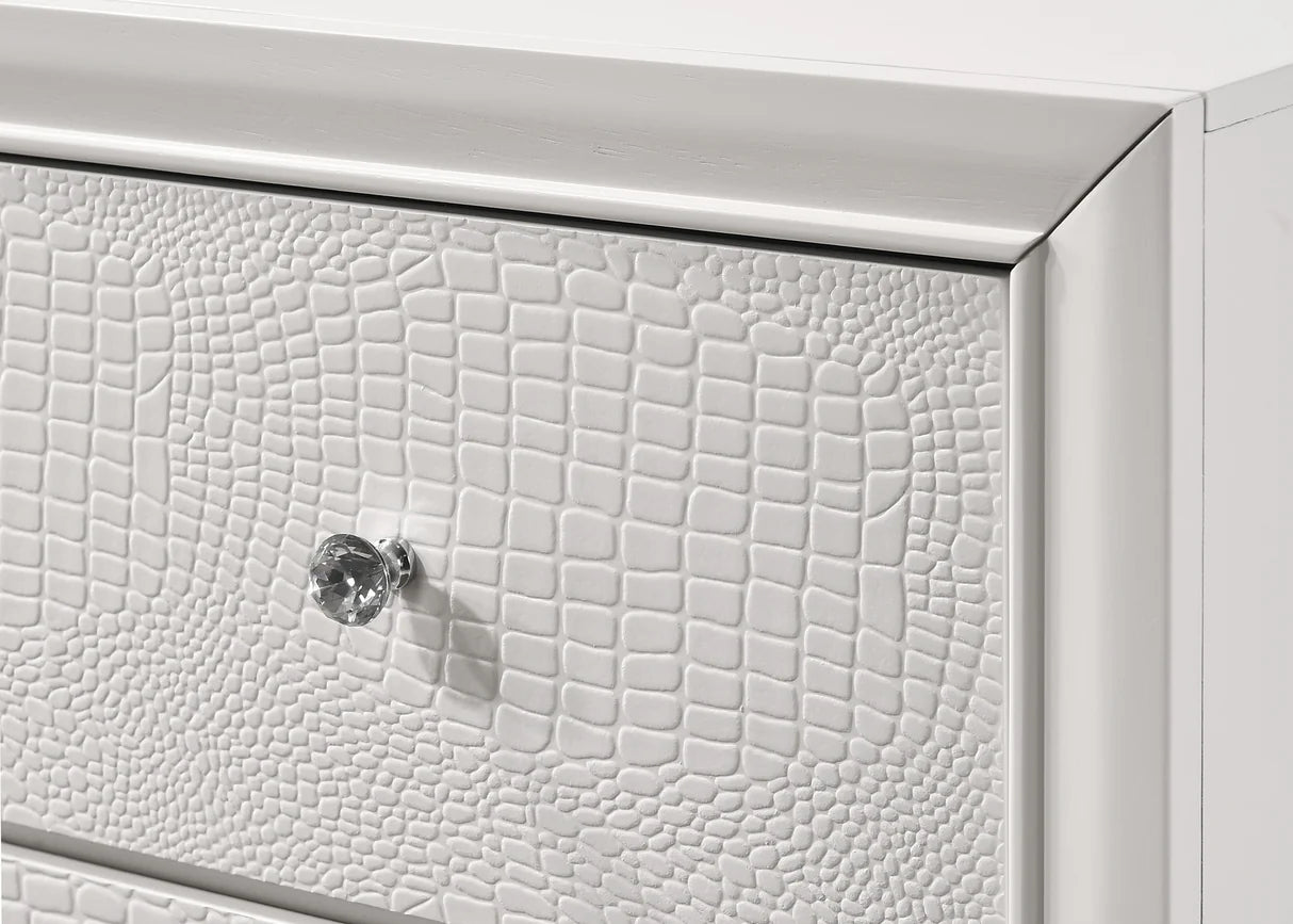 Lyssa Frost Tufted Bedroom Set with LED Headboard