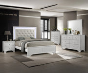 Lyssa Frost Tufted Bedroom Set with LED Headboard