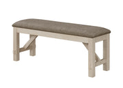 Maribelle Chalk-Grey Upholstered Dining Bench