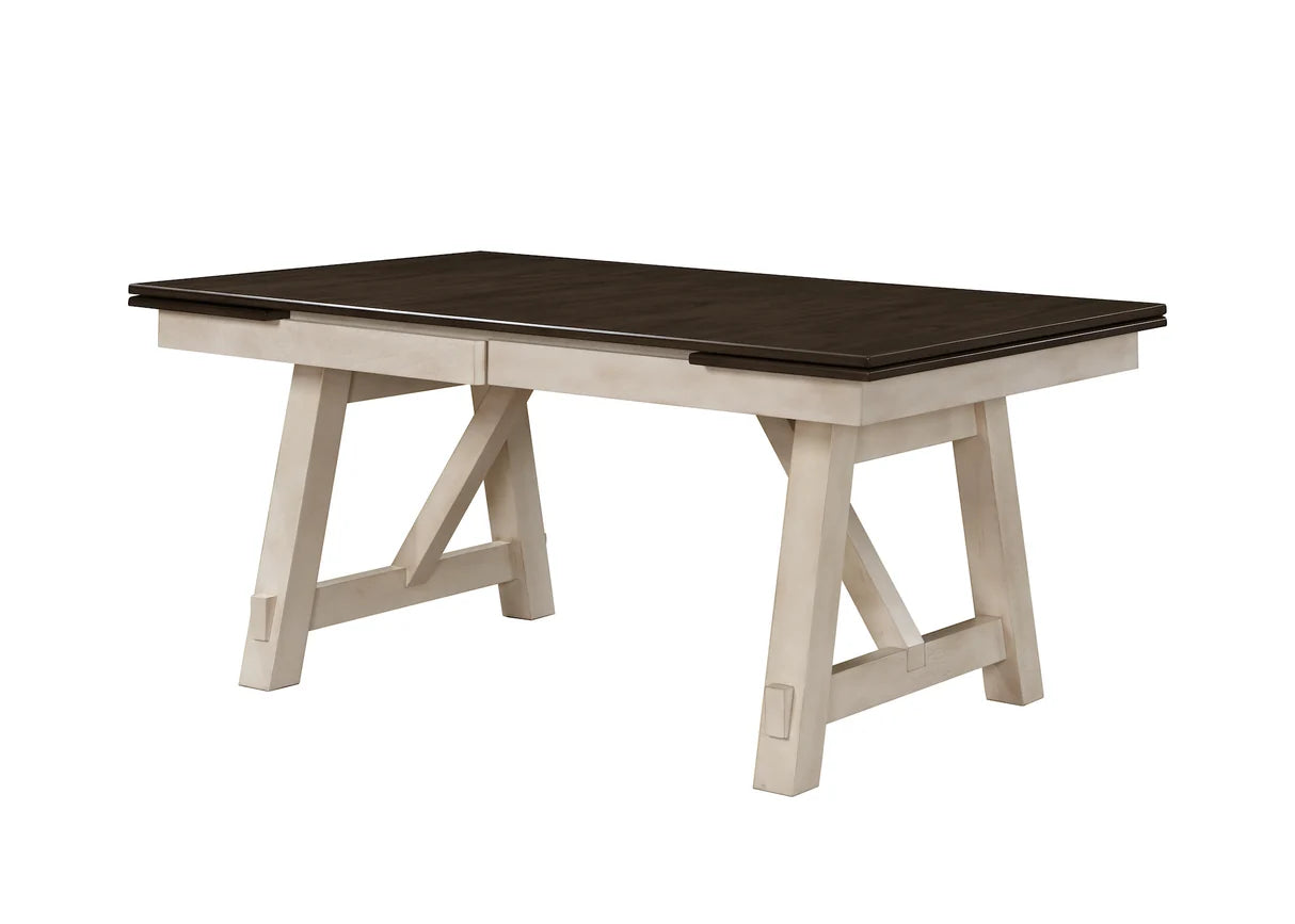 Maribelle Chalk-Grey Trestle Dining Table