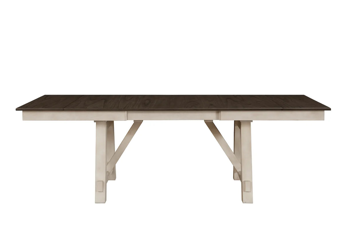 Maribelle Chalk-Grey Trestle Dining Table