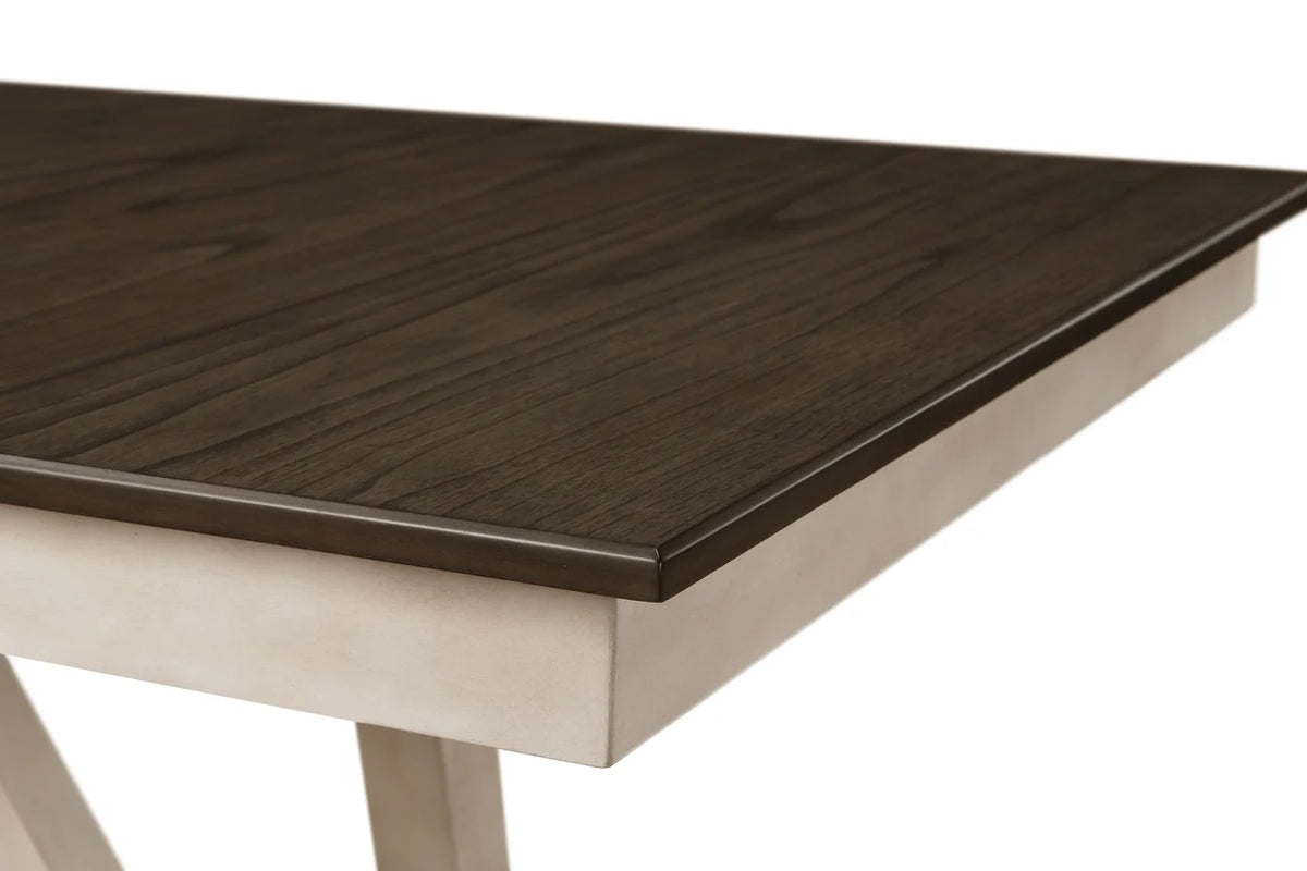 Maribelle Chalk-Grey Trestle Dining Table
