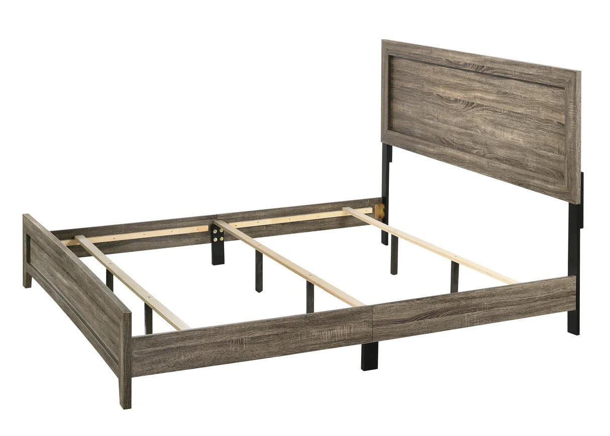 Millie Weathered Grey Panel Bed
