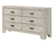 Millie White Wood Grain 6-Drawer Dresser