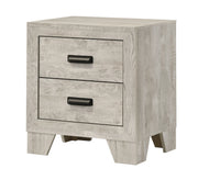 Millie White Wood-Look Nightstand with Two Drawers