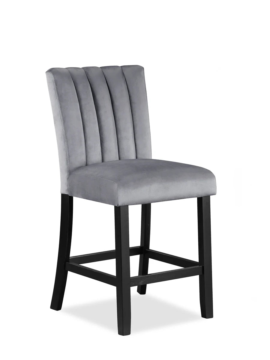 Pascal Counter Height Dining Set with Faux Marble Tabletop & Velvet Chairs | Modern Glam Dining Collection