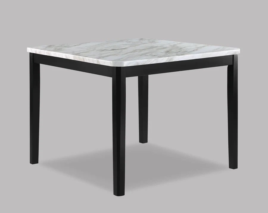 Pascal Counter Height Dining Set with Faux Marble Tabletop & Velvet Chairs | Modern Glam Dining Collection