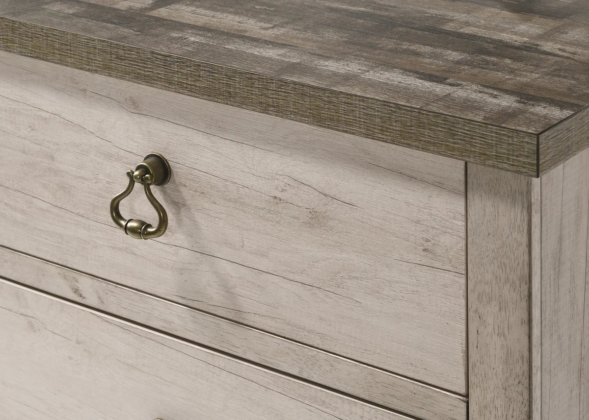 Patterson Whitewashed 2-Drawer Nightstand