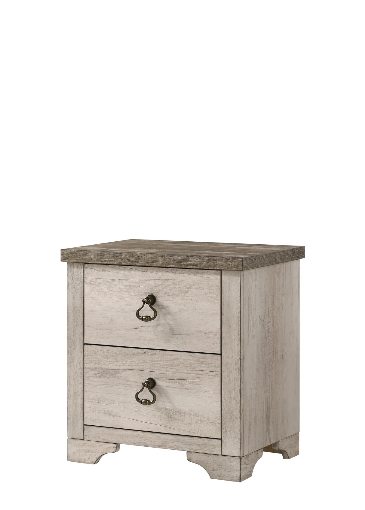 Patterson Whitewashed 2-Drawer Nightstand