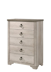 Patterson Weathered White 5-Drawer Chest