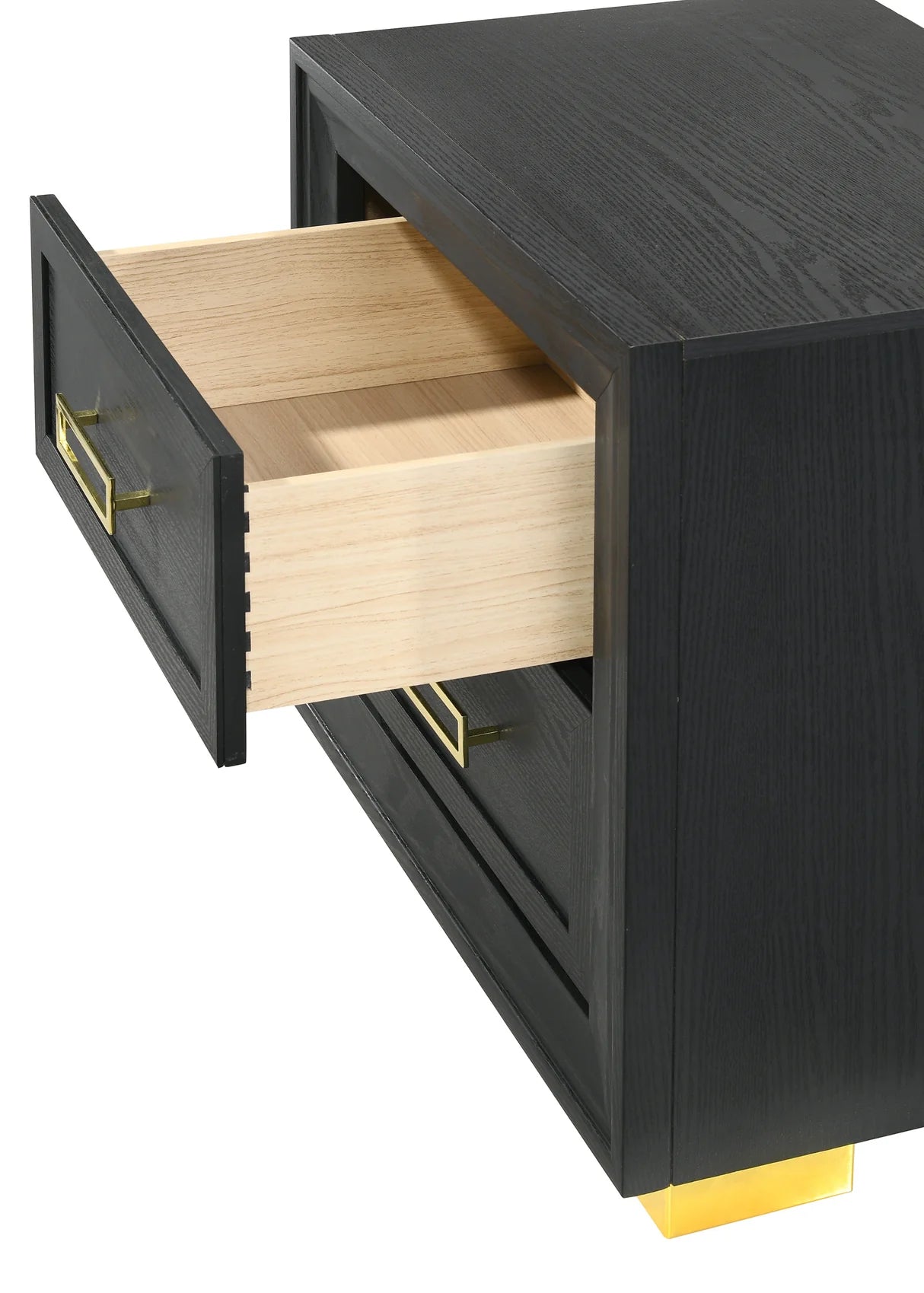Pepe Black Tufted Bedroom Set with Gold Accents