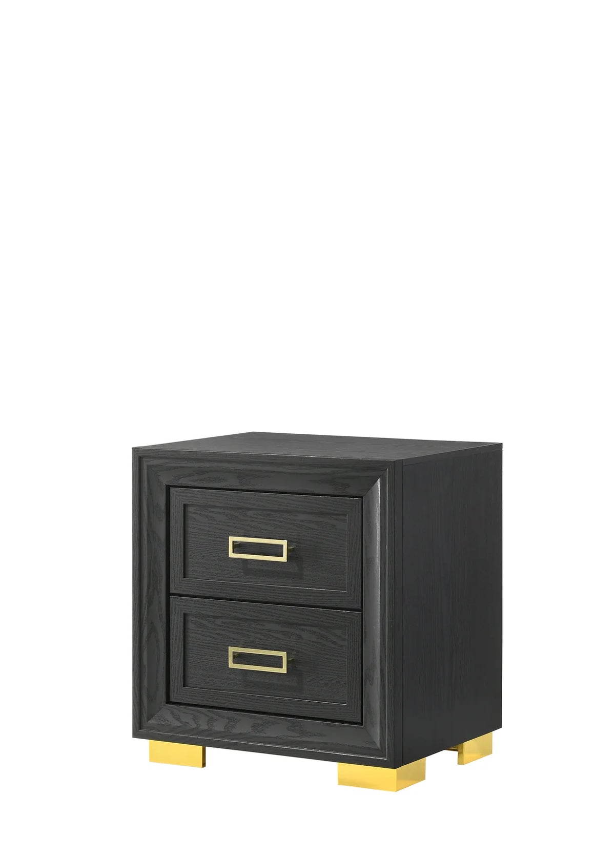 Pepe Black Tufted Bedroom Set with Gold Accents