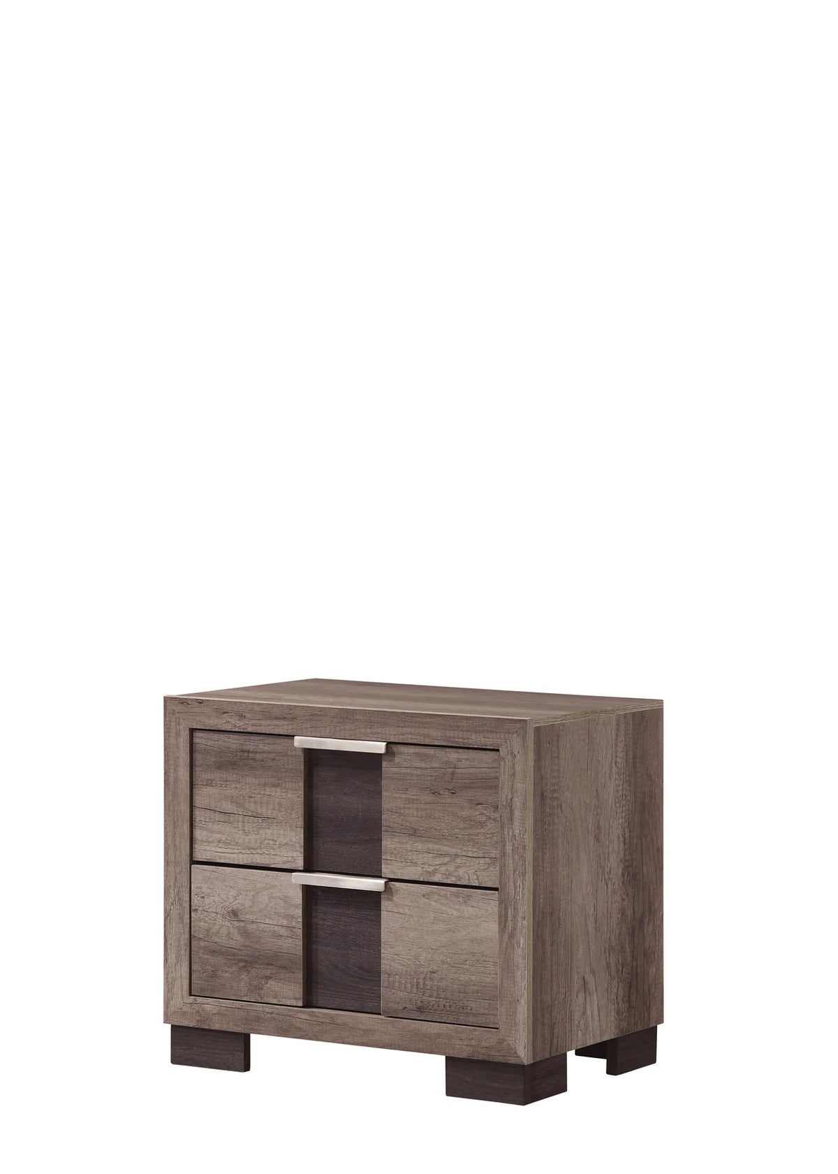 Rangley Grey Nightstand with Open Shelf Detail