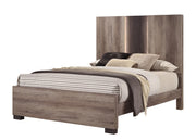 Rangley Grey-Brown Panel Bed with Tall Headboard