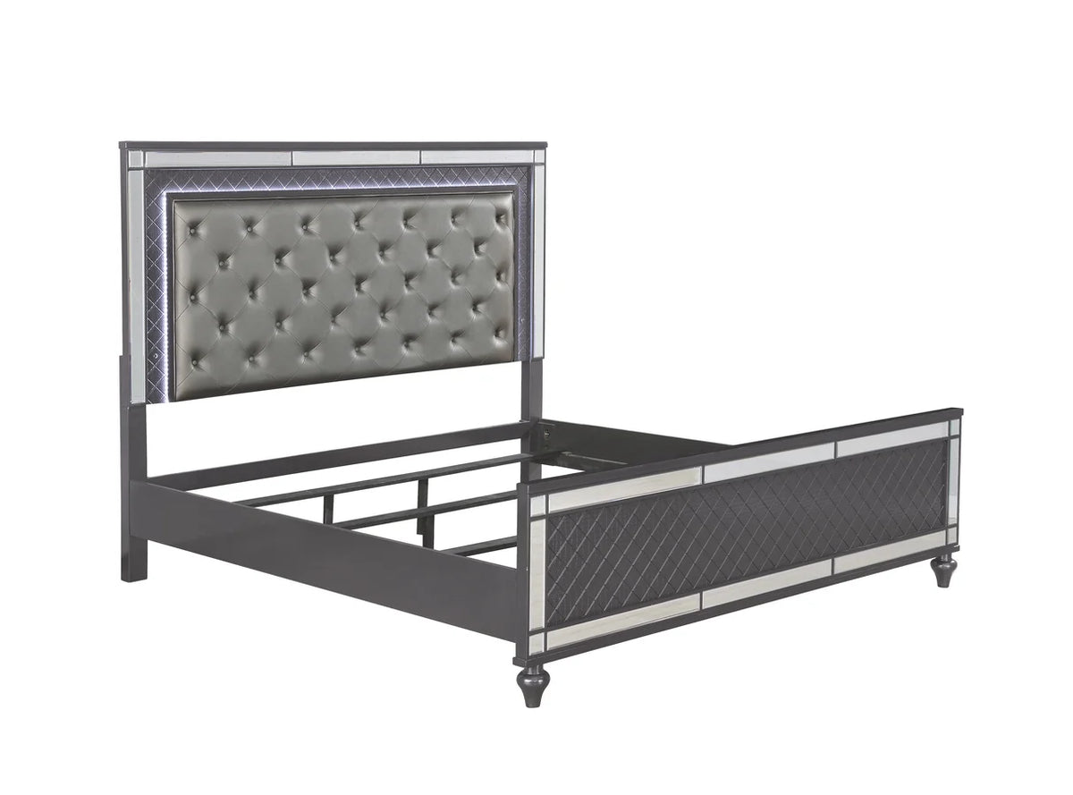 Refino Upholstered Platform Bed with LED Headboard
