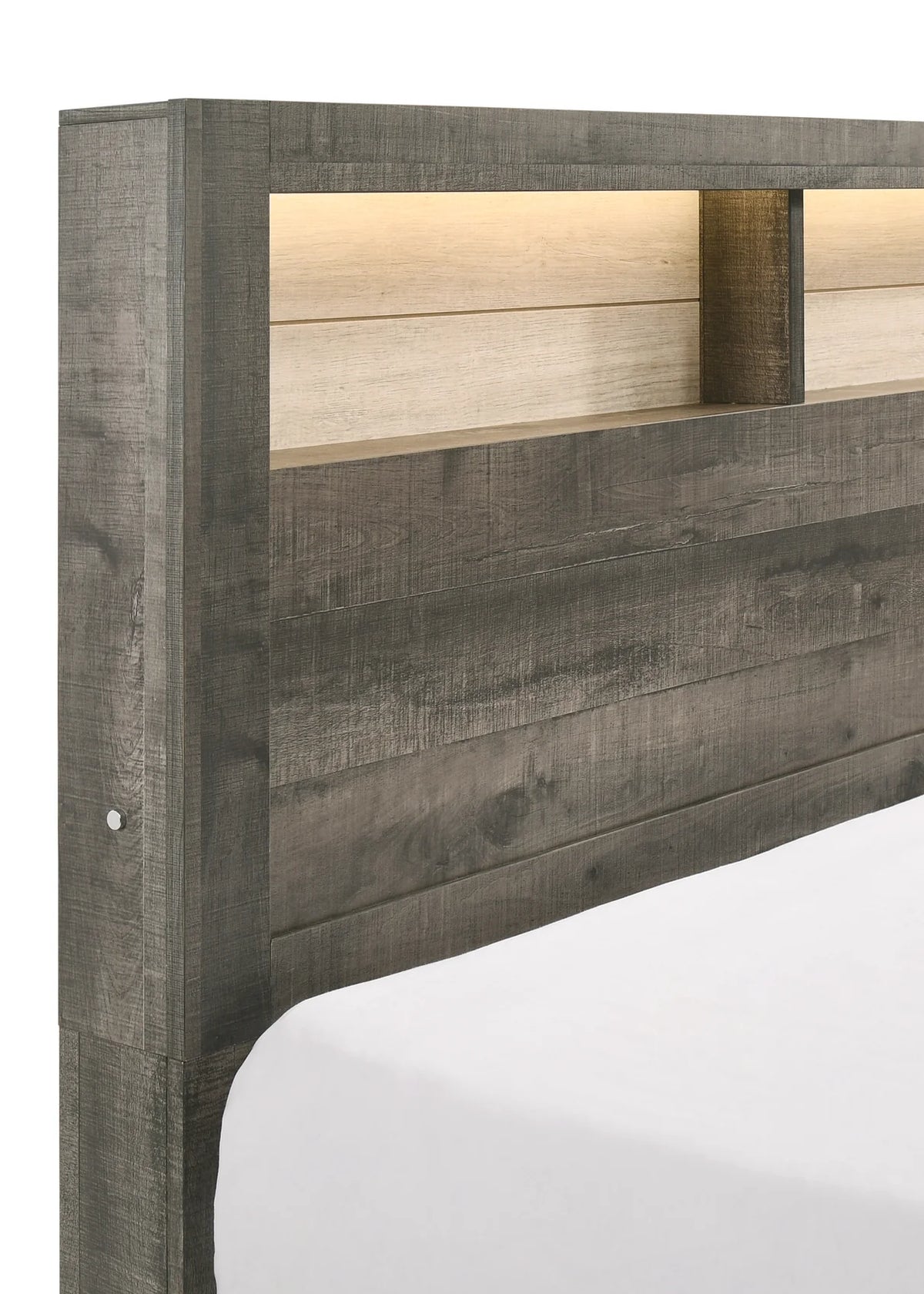 Rhett Two-Tone Platform Bed with Lighted Headboard