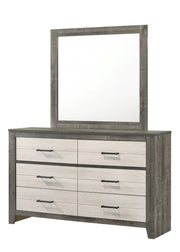 Rhett Two-Tone Gray & White 6-Drawer Dresser