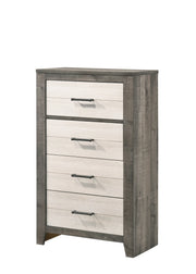 Rhett Two-Tone Weathered Grey 5-Drawer Chest