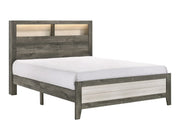 Rhett Two-Tone Platform Bed with Lighted Headboard