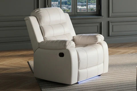 Mari Manual Reclining Sofa Set with LED Lights, Bluetooth Speakers & Storage Console