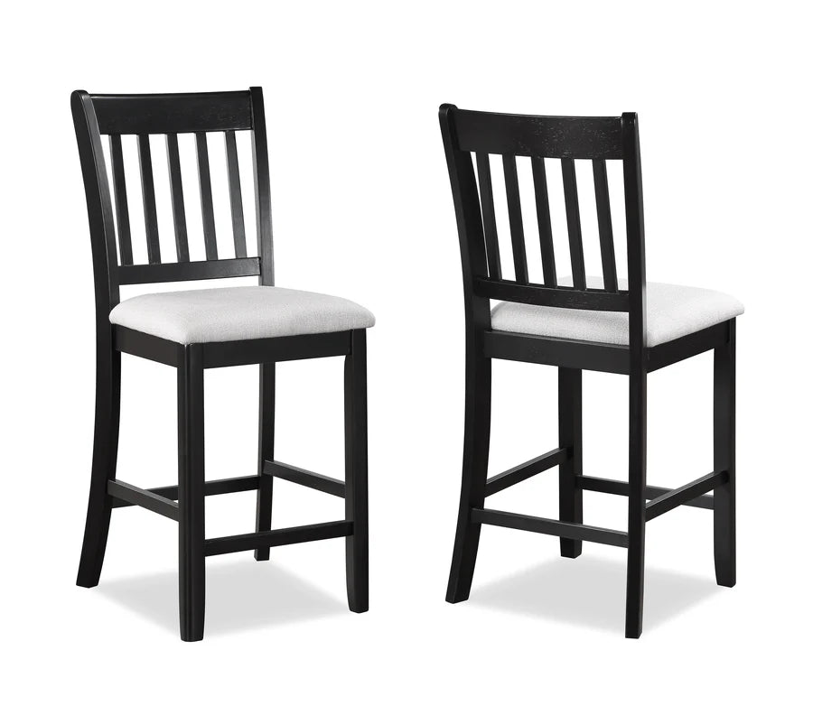 Salvador 5-Piece Counter Height Dining Set with Two-Tone Tabletop & Slat-Back Chairs | Modern Casual Dining