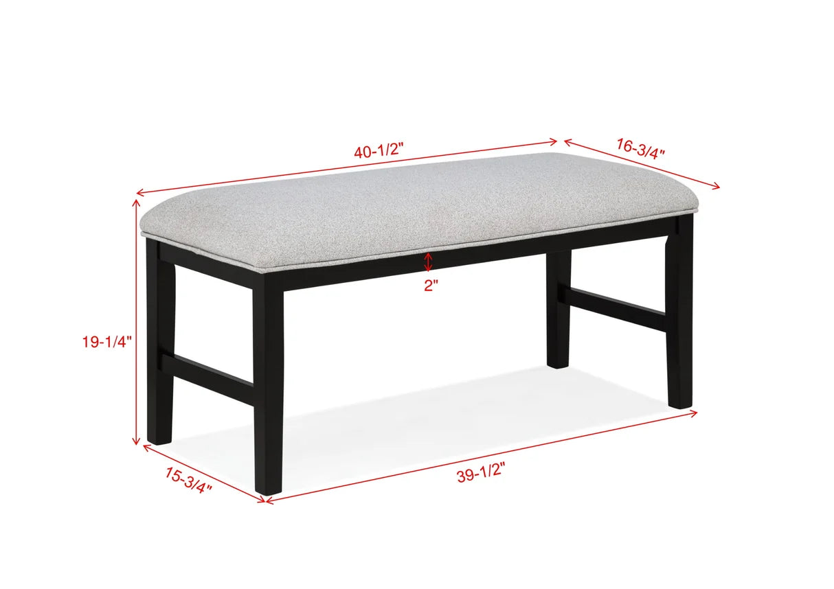 Sebastian Dining Set with Upholstered Chairs & Bench