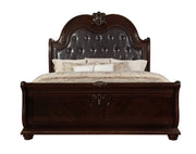 Stanley Cherry Brown Upholstered Sleigh Bed – Traditional Bedroom Collection
