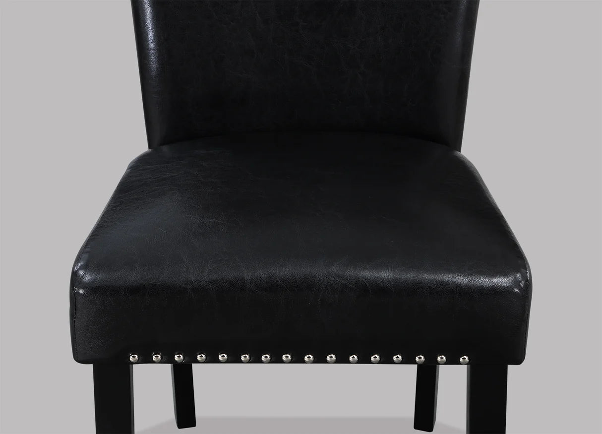 Tanner Trestle Dining Set with Nailhead Upholstered Chairs