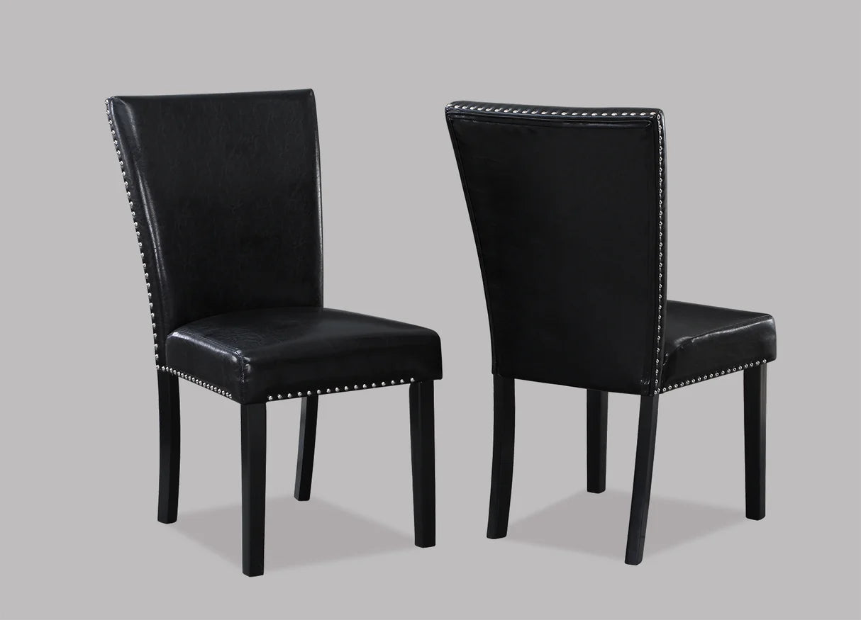 Tanner Trestle Dining Set with Nailhead Upholstered Chairs