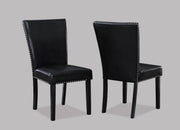 Tanner Black Upholstered Side Chairs with Nailhead Trim (Set of 2)