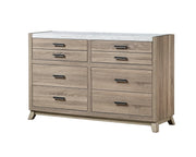 Tilston Weathered Oak Dresser with Marble-Look Top