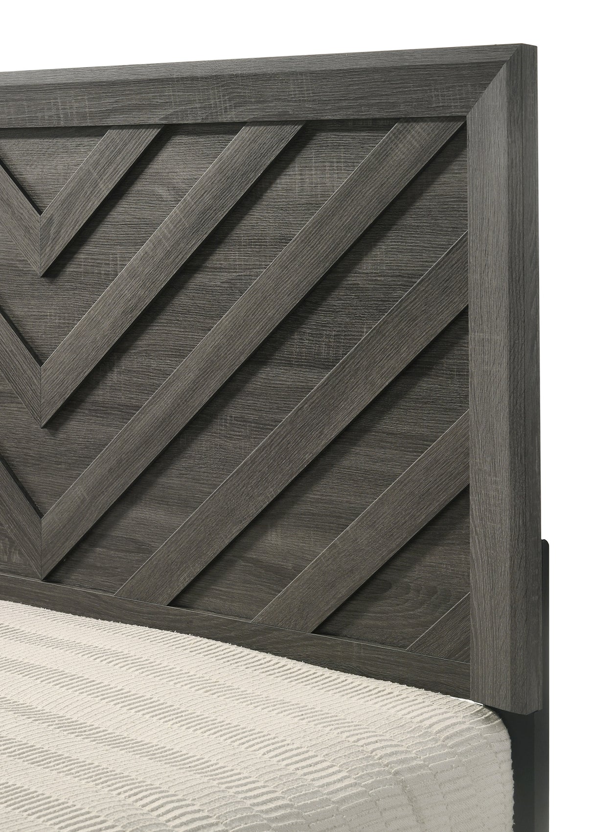 Valor Grey Chevron Panel Bed Frame