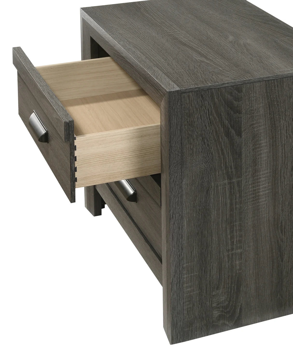 Valor Grey Chevron Two-Drawer Nightstand