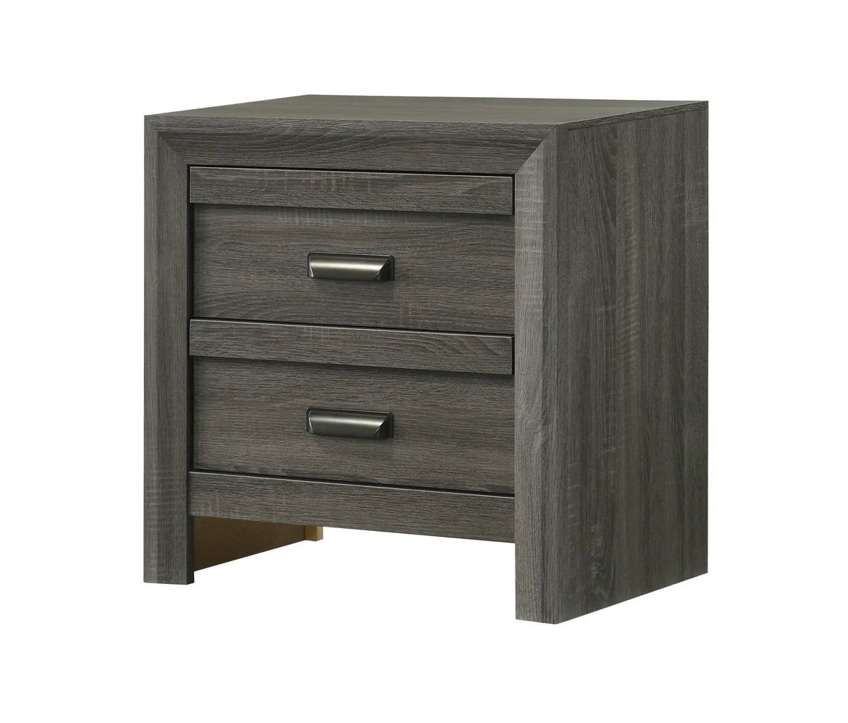 Valor Grey Chevron Two-Drawer Nightstand