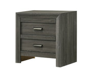 Valor Grey Chevron Two-Drawer Nightstand