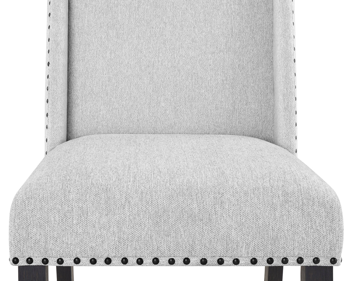 Varley Marble-Look Trestle Dining Set with Upholstered Chairs