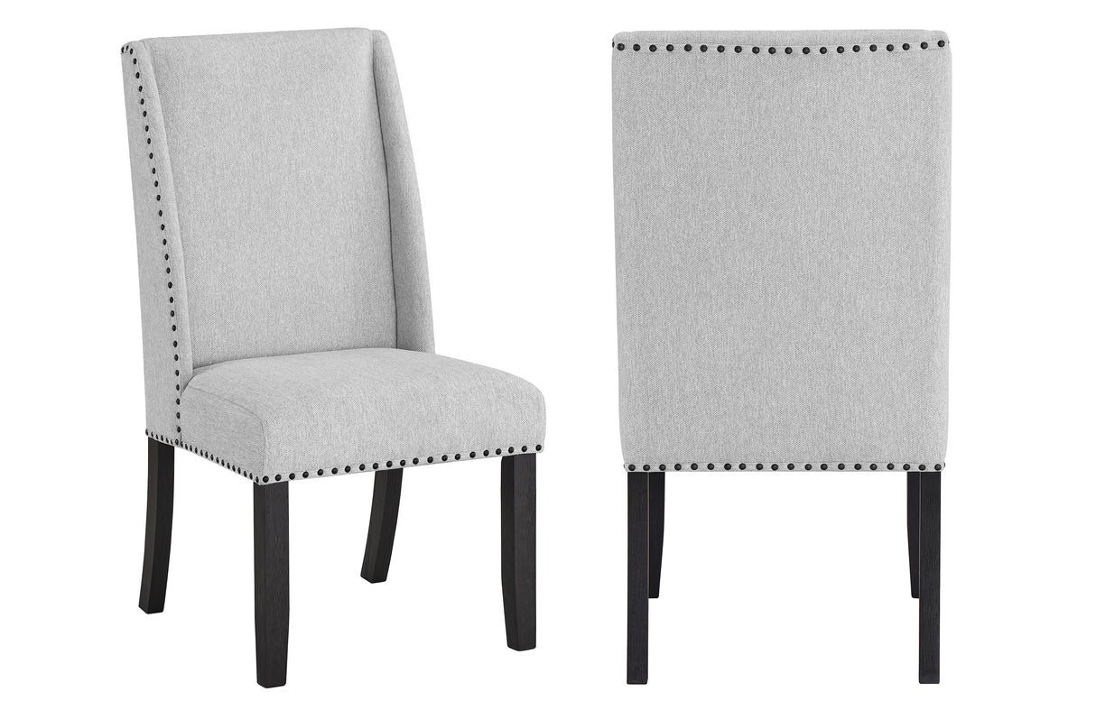 Varley Marble-Look Trestle Dining Set with Upholstered Chairs