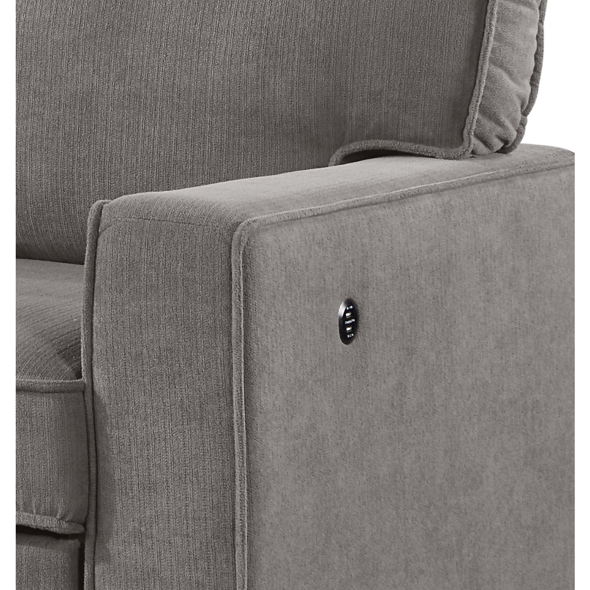 Gray fabric 2-piece sectional sofa with pull-out bed and storage chaise