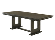 Herbert dining set with tufted bench, upholstered chairs, and wood trestle table