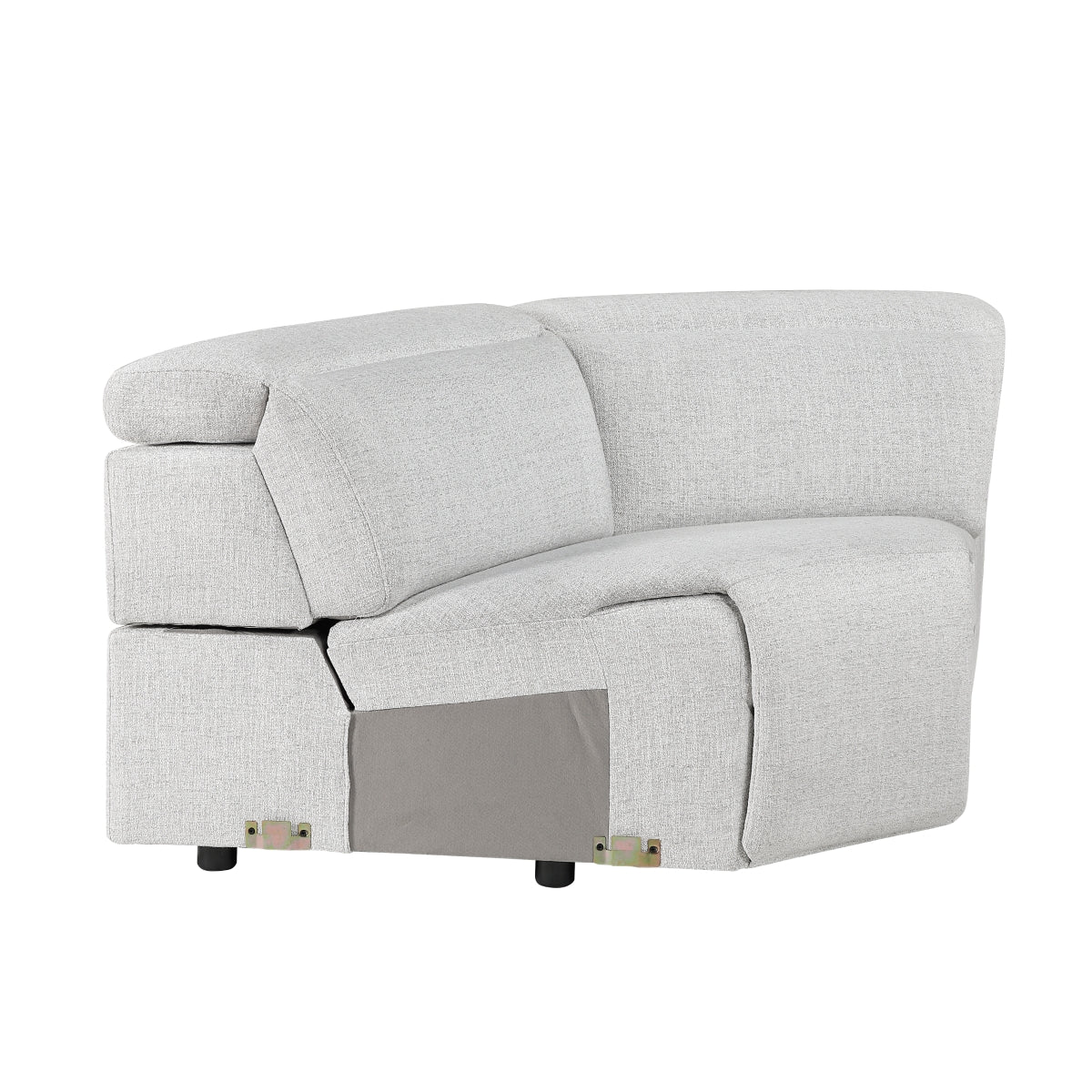 Cloud chenille 5-piece modular power reclining sectional with power headrests