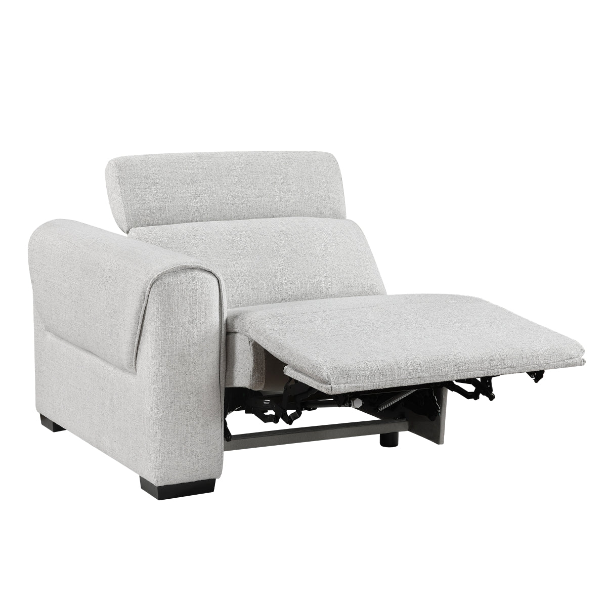 Cloud chenille 5-piece modular power reclining sectional with power headrests