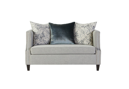Simone Modern Glam Sofa & Loveseat Set – Nailhead Trim, Designer Pillows, Luxe Fabric