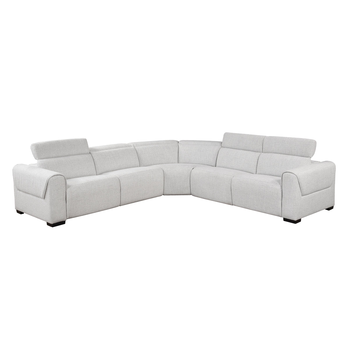 Cloud chenille 5-piece modular power reclining sectional with power headrests