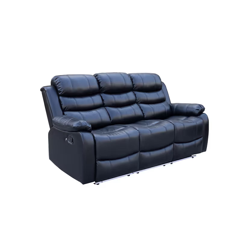 Mari Manual Reclining Sofa Set with LED Lights, Bluetooth Speakers & Storage Console