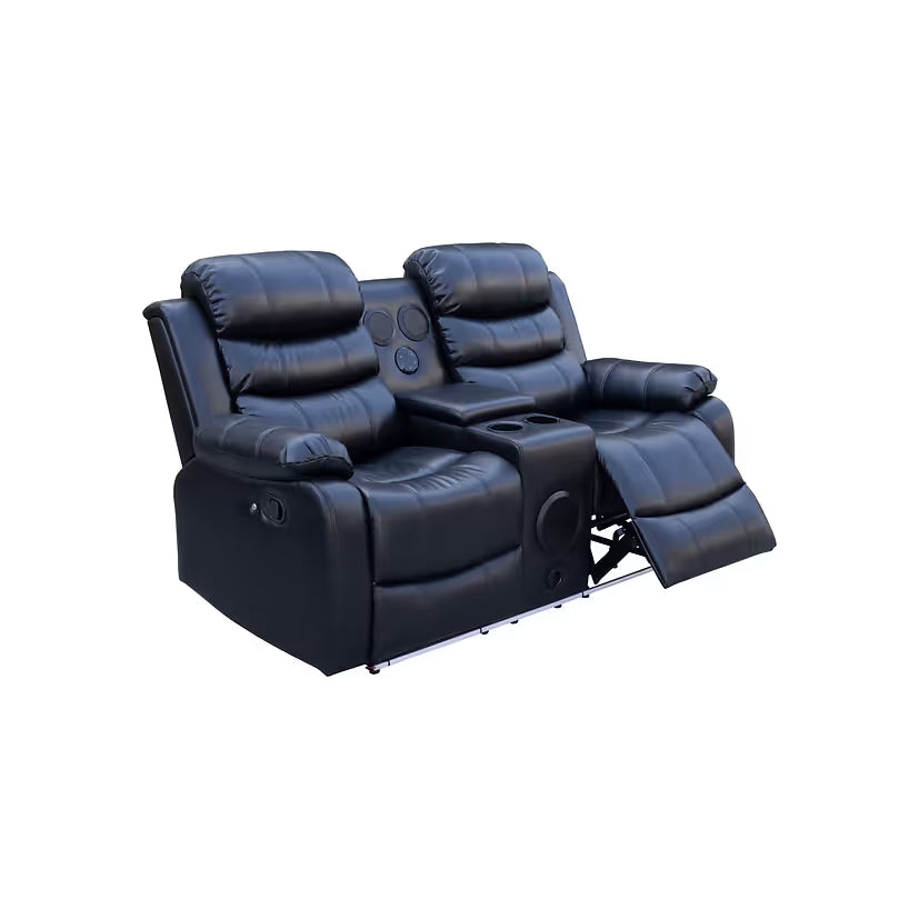 Mari Manual Reclining Sofa Set with LED Lights, Bluetooth Speakers & Storage Console